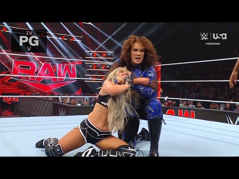 Liv Morgan vs Nia Jax +WWE Tiffany Stratton, Naomi ringside fight RAW Apr 29 2024 Full Match