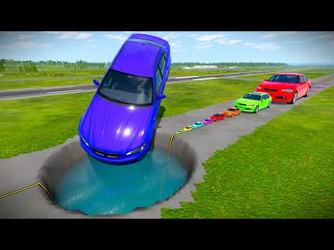 BIG & SMALL CARS vs GIANT PIT #393 💥🔥 – BeamNG.drive Fly BeamNG !
