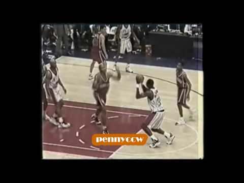 Allen Iverson Blocks  "The Dream" Hakeem Olajuwon 96/97 NBA 76ers vs Rockets *Very Rare