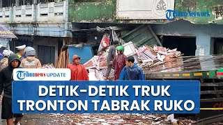CCTV Detik-detik Kecelakaan di Pasar Kertek Wonosobo, Truk Tronton Diduga Rem Blong Tabrak Ruko