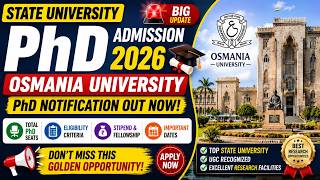 Osmania University PhD Admission 2026 Out Now! | State University Opportunity