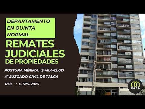 🏢 Remate Judicial en Quinta Normal desde $55.504.490