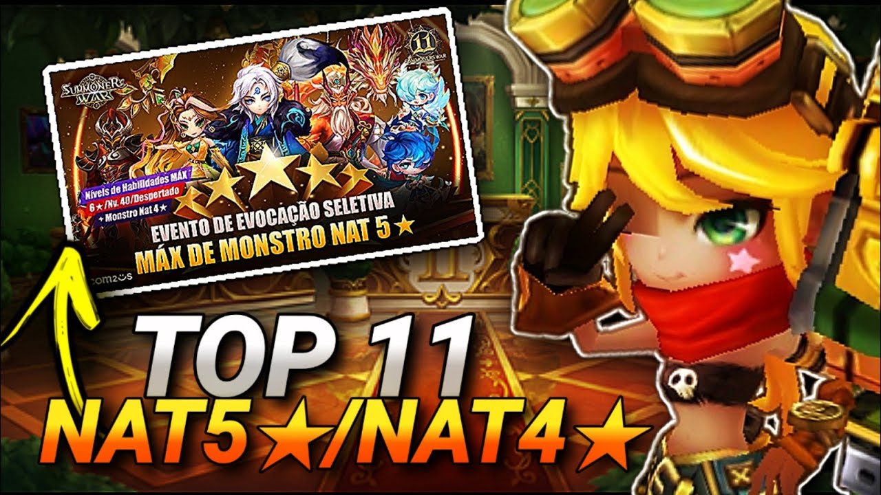 TOP 11 MELHORES NAT5★ & NAT4★ para ESCOLHER no EVENTO ! Summoners War