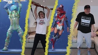 fortnite real life dance challenge with daughter - hobbykidstv fortnite dance challenge