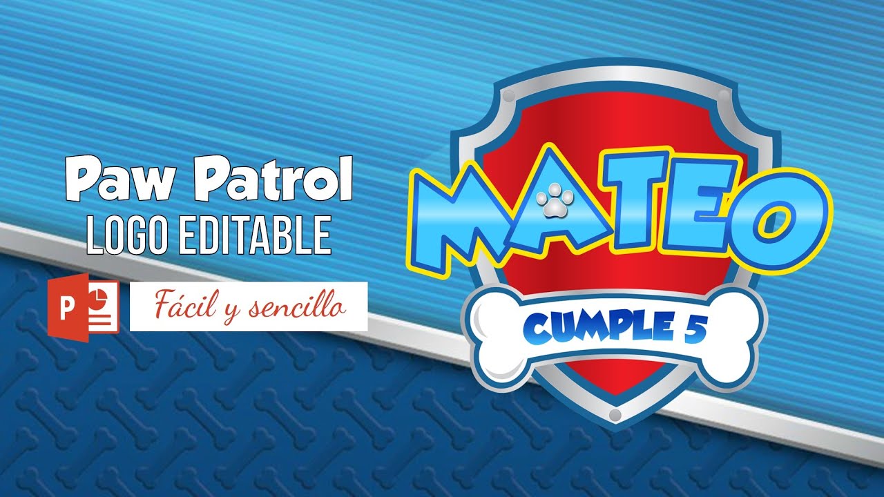 LOGO PAW PATROL EN POWER POINT | Descarga y edita 🎁 GRATIS 🎁 | Jhonatan Cristian