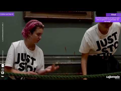 Activistas lanzan sopa contra los 'Girasoles' de Van Gogh en Londres