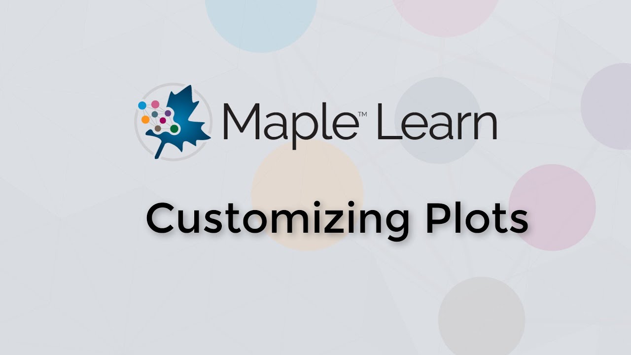 Maple Learn: Customizing Plots