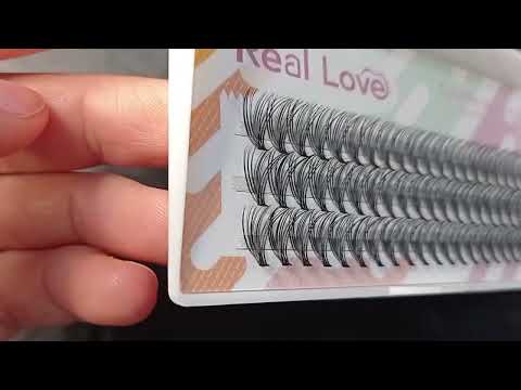 CARTELA DE CÍLIOS TUFINHOS SEM NÓ 30P 12MM 0.07D REAL LOVE BOX COM 10 UN