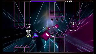 Burning Sands in Geometry Dash with Beat Saber background (chroma key)