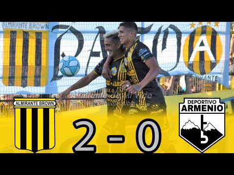 Primera B : ALMIRANTE BROWN 2 - 0 DEPORTIVO ARMENIO | (Los Goles)