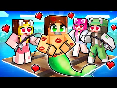 O *SIRENA* pe un RAFT Doar Pentru FETE pe Minecraft...