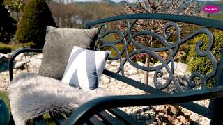 Záhradná lavička, 127cm, kov, čierna, VENDA