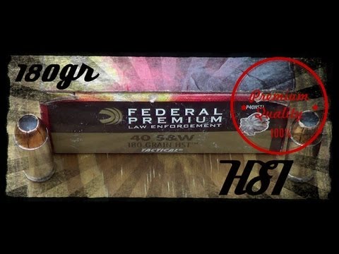 Federal HST 40 S\u0026W 180gr (P40HST1) Ballistics Gel Test (HD)