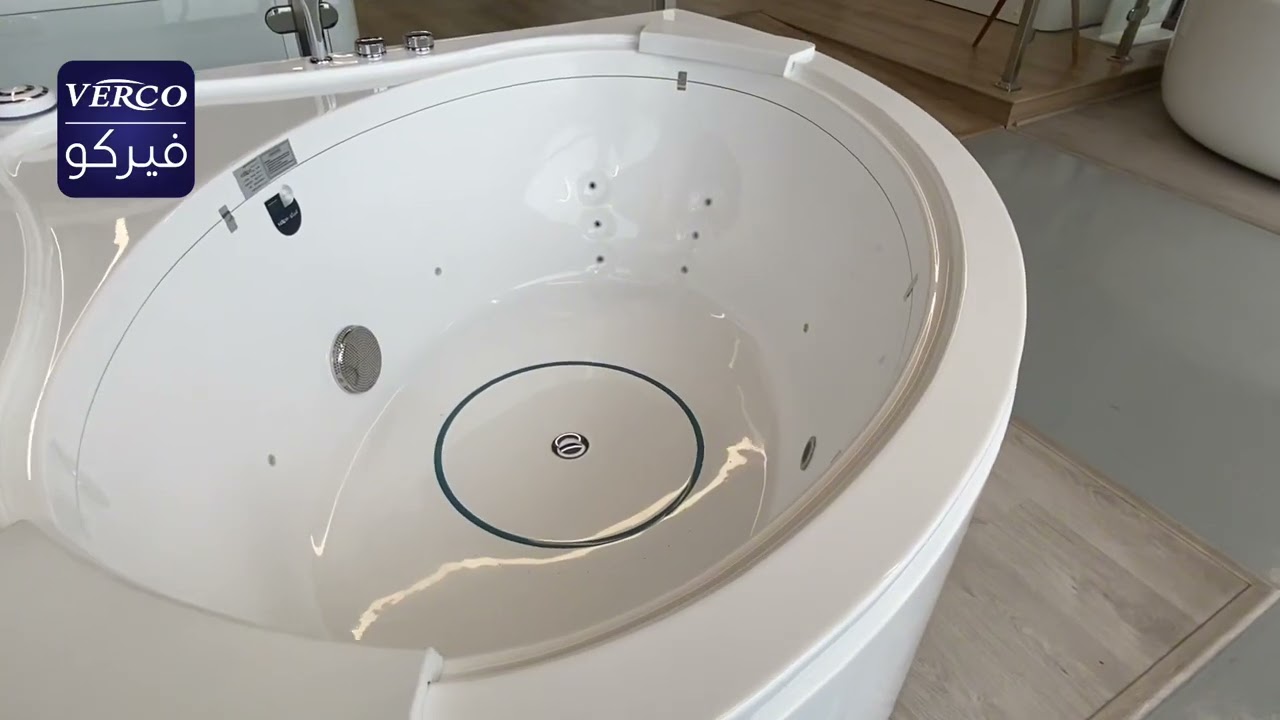  جاكوزي فيركو زاوية فاخر شلال كامل ابيض VERCO 155*155 cm 