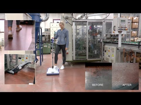 The combined effectiveness of LW38 vacuum sweeper, LW38& LW46 scrubber dryer on industrial floors