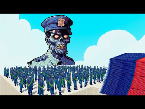 100x ZOMBIE POLICE + 2x GIANT vs 3x EVERY GOD - Totally Accurate Battle Simulator TABS