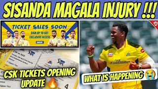 Sisanda Magala Injury 😭 | New CSK player | IPL 2023 Chennai Ticket Update