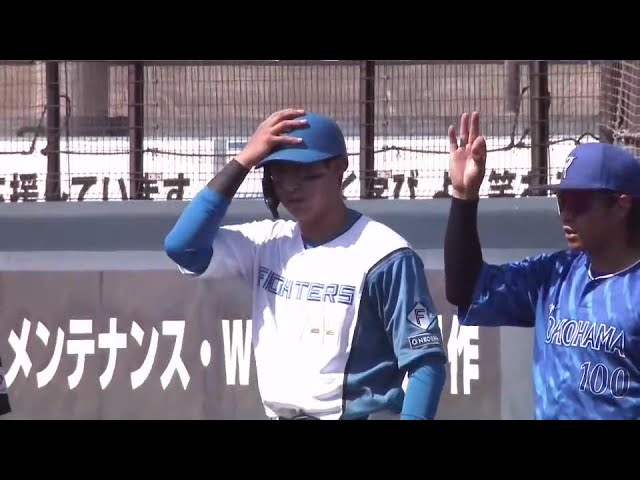 【ファーム】ファイターズ・阪口樂 投手のグラブを弾く内野安打で1点を返す!! 2025年5月28日 北海道日本ハムファイターズ 対 横浜DeNAベイスターズ