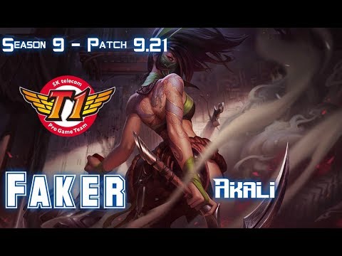 SKT T1 Faker AKALI vs PYKE Mid - Patch 9.21 EUW Ranked