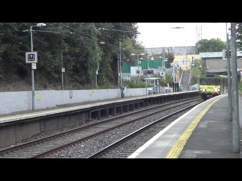 Iarnród Éireann Irish Rail 2 car DART 8100 EMU 8113 arrives at Harmonstown Station