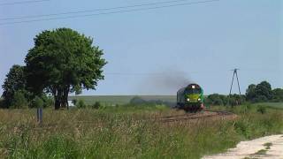 preview picture of video 'Freight trains with ST44 class locos at 1435mm track at Roztocze region.'