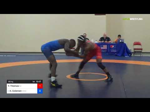 2018 Marine Corps US Open/UWW Junior Freestyle 65 Con 4 - Yahya Thomas (NU) Vs. Kendall Coleman (h