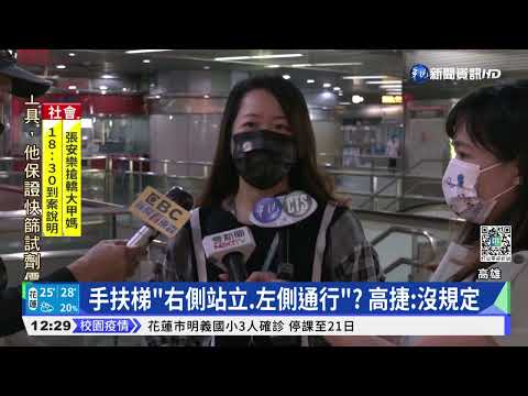 手扶梯"右側站立.左側通行"? 高捷:沒規定