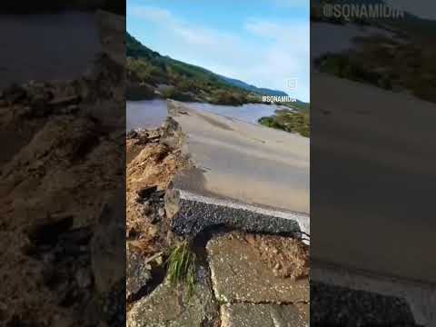 Resultado do estrago da Ponte em Lajes RN #chuvas #agua #enchente #rn #sertão