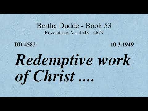 BD 4583 - REDEMPTION WORK OF CHRIST ....