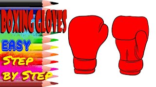 How To Draw Boxing Gloves EASY step by step