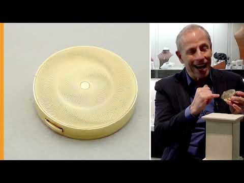 9ct Yellow Gold, Ruby and Diamond Powder/Mirror Compact by Cartier - Vintage George VI