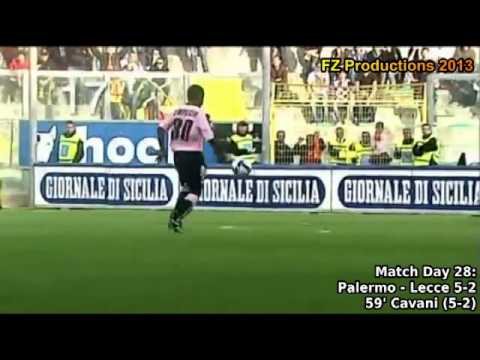 Serie A 2008-2009, day 28 Palermo - Lecce 5-2 (Cavani 2nd goal)
