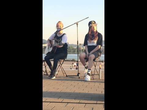 150523 디아크 ( THE ARK) - Minjoo & Yuna -  BTS Bangtan Boys 상남자 Boy In Luv Acoustic Cover [ Fancam ]