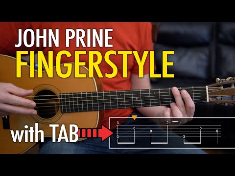 Thumbnail for Simple fingerstyle guitar lesson (breakdown) - John Prine stye guitar lesson. by John Prine