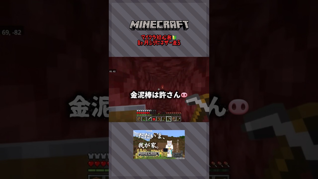 【マイクラ初心者】8ヶ月ぶりで記憶喪失ネザー追いかけっこ #マイクラ #minecraft