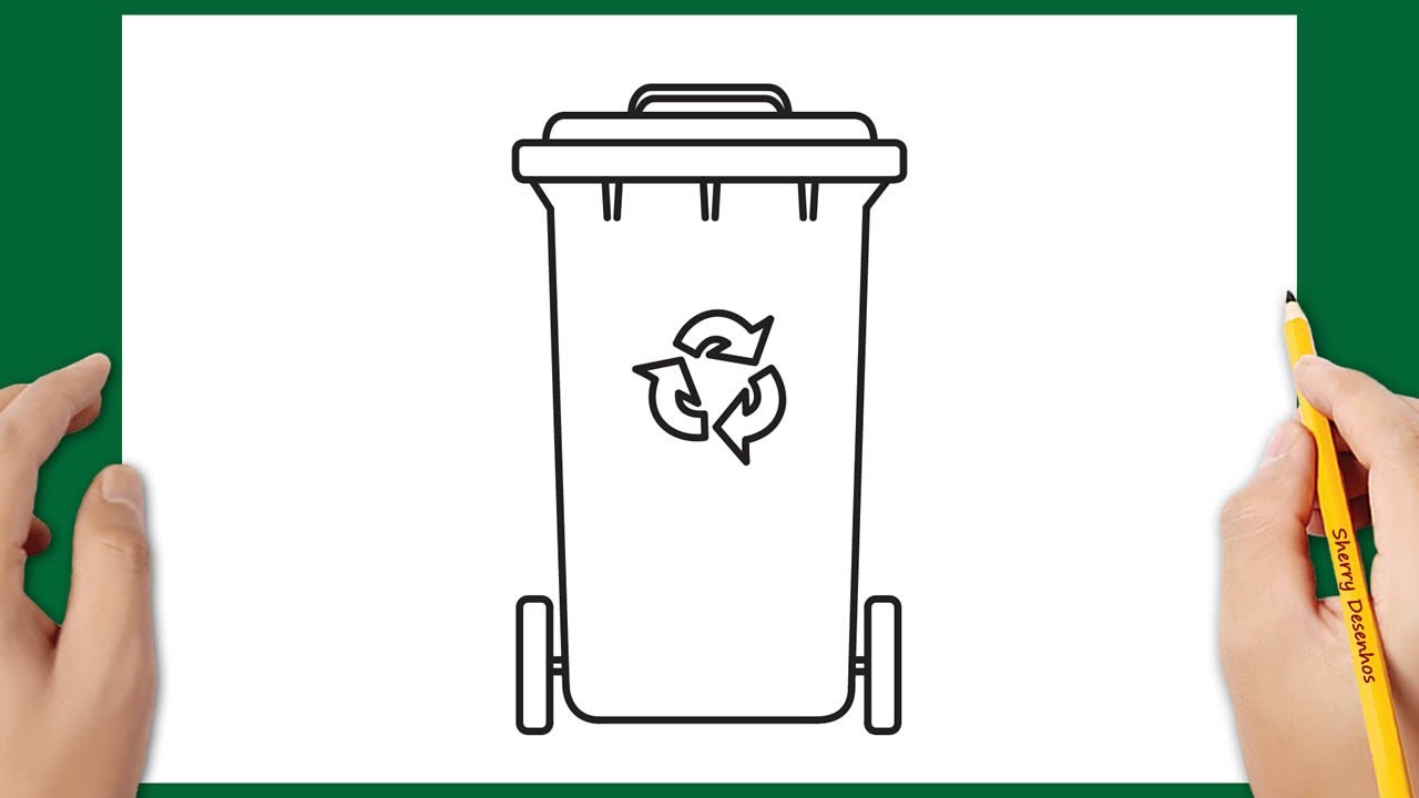 Como desenhar uma lixeira de reciclagem