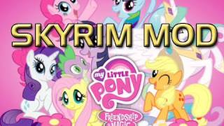 Elder Scrolls V Skyrim Mods - Cute My Little Pony Horse Texture Skin Mod...GIANT HEAD!