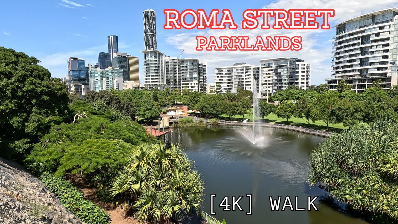 Embark on a captivating walking tour at Roma Street Parkland.