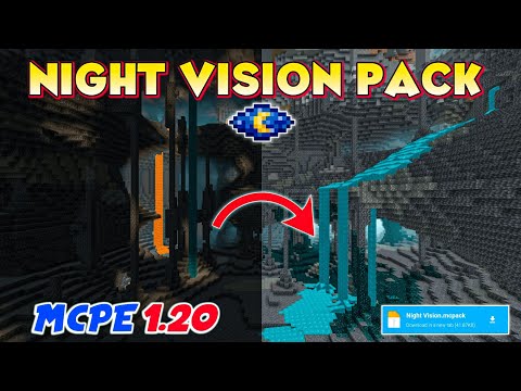 Night Vision Pack For Minecraft Pe 1.20 | Night Vision Texture Pack Mcpe 1.20