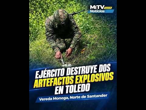 Ejército destruye dos explosivos del ELN en zona rural de Toledo, Norte de Santander