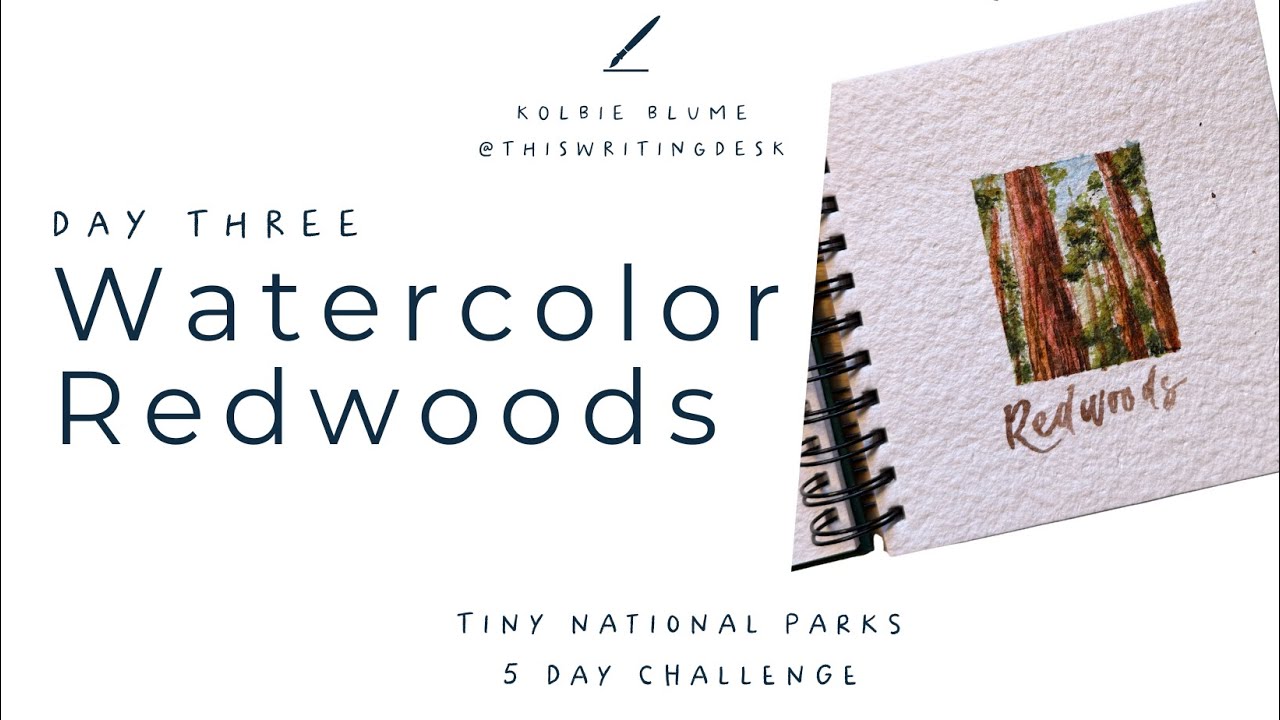 Tiny Watercolor National Parks: Redwoods | Beginner Watercolor Landscape Tutorial