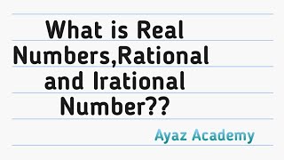 What is a Real Number,Rational and Irational Number in Urdu