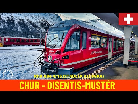 Cab Ride Chur - Disentis-Mustér (Rhaetian Bahn, Switzerland) train driver's view 4K