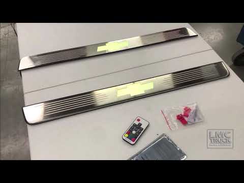 LMC Truck:  Multi-Colored LED Bowtie Threshold Plate Set