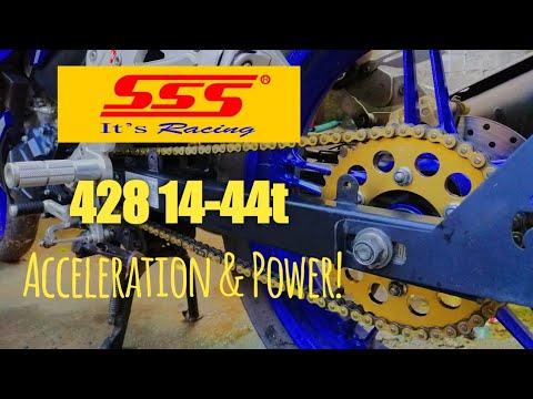 SSS Chain Sprocket 428 14-44T Installed | Shout Out