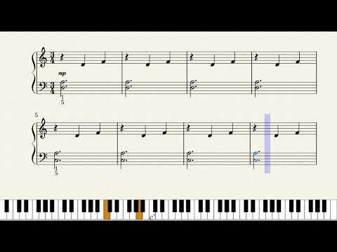 Moonlight Sonata - Beethoven - Easy piano tutorial score star piece for practice