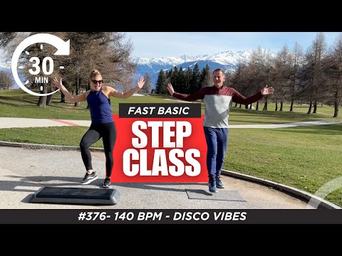 Step Aerobics in the ALPS! Fast & Basic, Disco Vibes (140 BPM) #376