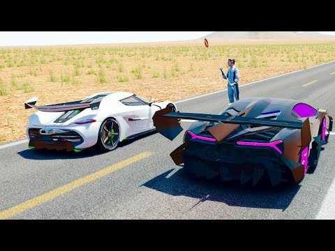 Lamborghini Veneno GTR Concept vs Koeigsegg Jesko - Desert Frag Race