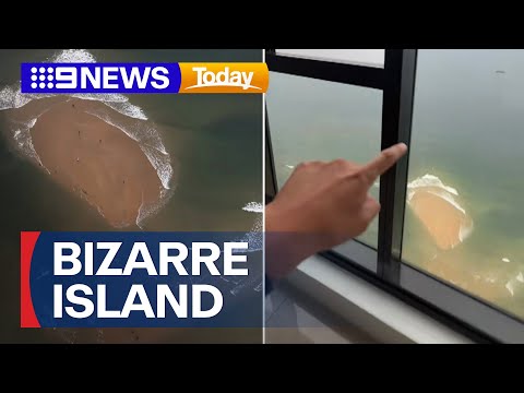 New 'island' appears on famous Gold Coast beach | 9 News Australia