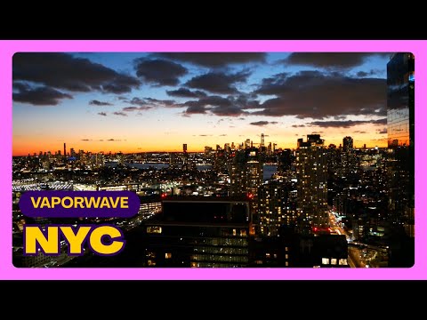 [4K] NYC Vaporwave 🌆 • Sunset Skyline • Relaxing & Studying Music